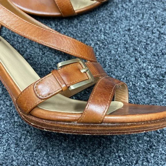 Cole Haan carma air hi heels sandal strappy Woodbury brown tan 7.5 - Picture 5 of 15